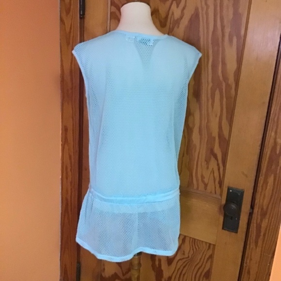 Vintage 80s blue mesh swim cover up - Picture 8 of 8